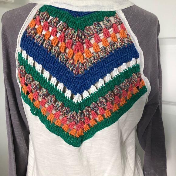 Free People Crochet Inset Raglan Top - Picture 8 of 10